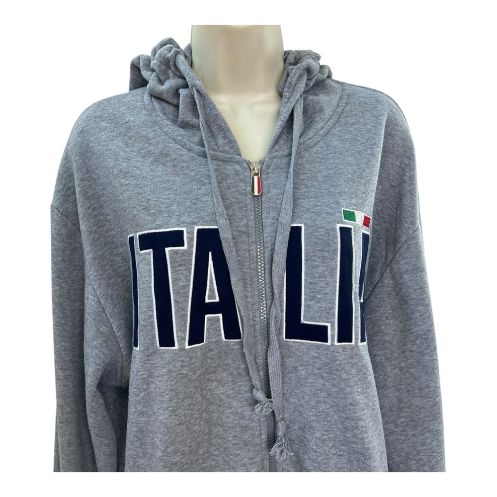 h.i.p. Italia Heather Gray Hoodie Full Zip with Pockets - Picture 3 of 9